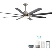 Tatayosi 66 Inch Low Profile ABS Ceiling Fan with Dimmable Lights and Smart Remote Control 6 Speed Reversible Noiseless DC Motor for Indoor