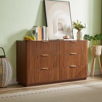 Fun Orange Bedroom Dresser Walnut 6 -Drawer Standard dresser in Brown | FUN25DR29