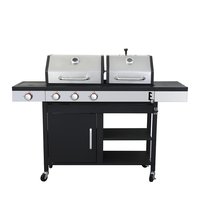 GZMR Black+Silver 3 -Burner Liquid Propane Gas Grill 1 -Side Burner Stainless Steel | GZ-W22306