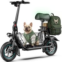 MASTGOAL 550W Pet Friendly 12 Inch Electric Scooter with Seat for Small Dogs Electric Scooters for Adults Dual Baskets 36V 7.8AH Battery UL2272