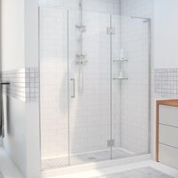 DreamLine Unidoor-X Brushed Nickel 65-in to 65-1/2-in W x 72.0-in H Frameless Clear Glass Hinged Shower door | D3271472R-04