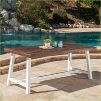 Watnature Picnic TablesMesa de PicnicRustic 70in Outdoor Patio Dark Brown Acacia Off-white MetalAcacia WoodTable ShapeRectangle one_size