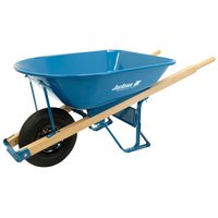Jackson 5-cu ft 1 Wheel Steel Push Wheelbarrow Flat-Free Tire in Blue | M5T22BB
