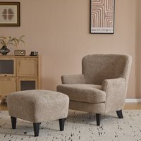 Christopher Knight Home Hartshorn Upholstered Club Chair and Ottoman Set | 325687