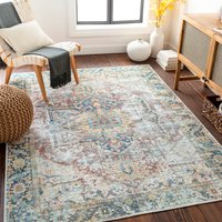 Livabliss Kemer 8 x 10 (ft) Flatweave Polyester Green Rectangular Indoor Medallion Oriental Machine washable Area rug | KMR2300-7696