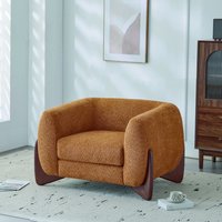 Christopher Knight Home Tina Modern Upholstered Boucle Arm Club Chair Dark Yellowwalnut | 325683