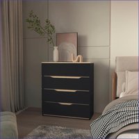 SunJet Dressers 4Drawer Classic Storage Black Wengue and Light Oak Manufactured Wood Wenge Particle Board one_size | J4Y2GNTN3UORH