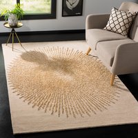 Safavieh Soho Flare 6 x 9 (ft) Tufted Wool Beige/Beige Rectangular Indoor Abstract Area rug in Brown | SOH655B-6