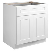 Design House Brookings 30-in W x 34.5-in H x 24-in D White Maple Sink Base Ready to assemble (RTA) Plywood Cabinet Recessed Panel | 561472