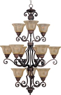 Maxim Lighting Symphony 12 -Light Oil-rubbed Bronze Stained glass Glass Metal Chandelier | 11238SAOI