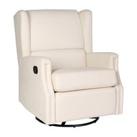 Flash Furniture Omma Swivel Glider Rocker Recliner Chair; Manual 360 Degree Swivel Wingback Recliner Perfect for Living Room; Bedroom; or Nursery in