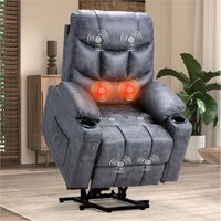 AECOJOY Dark Gray Upholstered Powered Reclining Recliner with Lift Assistance | 13012UGB-LS01
