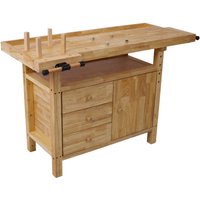 Tatayosi Wood Workbench - Wooden Workbench for Garage Workshop and Home with Bar Clamps Set 2 pcs 12 Inches x 3 Inches + 2pcs 24 Inches x 4-3/4