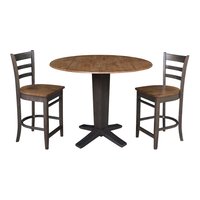 International Concepts Hickory/Washed Coal Traditional Dining Room Set with Round Table ( Seats 4 ) | K45-42DPT-23-S6172-2