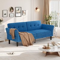 Qeetex 89 Inch Convertible Sofa Bed - Modern Chenille Sleeper Sofa with Adjustable Backrest and Armrest - Deep Seat Futon Couch - Oversized Loveseat