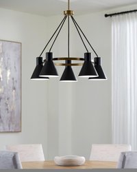 Generation Lighting Towner 5 -Light Satin Bronze Transitional For Use in Bedrooms, Dining Rooms, Foyers, Kitchens, Living Rooms Chandelier