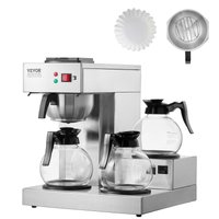 VEVOR Commercial Drip Coffee Maker 12 -Cup Commercial Drip coffee maker ( Silver ) Stainless Steel | BLHSYMSKFJ3GTVTPSV1