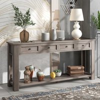 ModernLuxe Assembly Required Console TableSofa Table with Storage Drawers and Bottom Shelf for Entryway Hallway Gray Wash one_size in Bronze