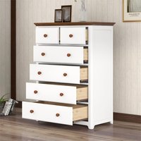WhizMax Farmhouse 6 Drawers Dresser for Bedroom Wood Bedroom Dresser Farmhouse Drawer Chest Storage Dressers Organizer for Living Room Closet Hallway