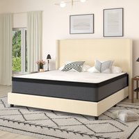 Merrick Lane Lofton 13-in Euro Top King Size Mattress in a Box with Hybrid Pocket Spring and Foam Design for Supportive Pressure Relief in White