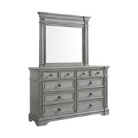 Picket House Furnishings Brookstone Aged Grey 8 -Drawer Standard dresser with Mirror in Gray | B-14210-3-DRMR