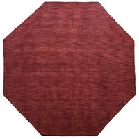 Rugsotic Carpets HAND KNOTTED LOOM WOOL ECO-FRIENDLY AREA RUGS - 8'x8' Octagon Shape Dark Red Color Plain Solid Design High Pile Thick Handmade Anti