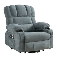 Clihome Recliner Blue Linen Upholstered Powered Reclining Recliner with Lift Assistance | ER003-GREY
