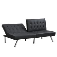 Siavonce Black Contemporary/Modern Faux leather Futon | XH247530
