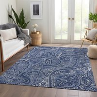 Addison Rugs Chantille ACN623NA 9 x 12 (ft) Polyester Navy Rectangular Indoor/Outdoor Geometric Machine washable Area rug in Blue | ACN623NA9X12