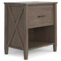 Blisstyle Ela Bedside Table Smoky Brown Modern Farmhouse Bedroom Nightstands End Tables Living Room one_size | NS249