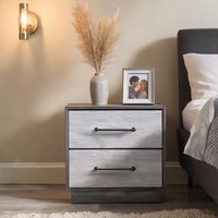 Watnature Cool gray wood nightstand with 2 drawers rectangular modern bedside storage indoor one_size | HM03Z5MWK0R6