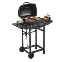 GZMR Black 2 -Burner Liquid Propane Gas Grill 1 -Side Burner Stainless Steel | GZ-W22307