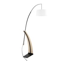 Blisstyle Floor Lamp in Natural Wood and White Linen Shade Lighting Lighting and Lamps Natural Wood White Linen Wood one_size | FRLP55