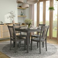 Furniture of America Sherry Gray Transitional Dining Room Set with Square Table ( Seats 4 ) Rubber | EC-3583GY-T-5PK