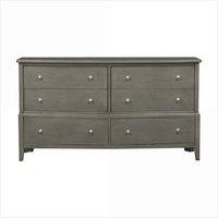SunJet Dressers Transitional Gray Birch Veneer with 6 Dovetail Drawers Gray Wood one_size | CFMUS4AT695J3