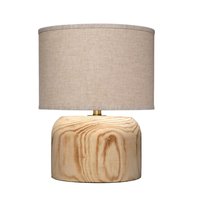 Benzara Table Lamps 18-in Natural Brown, Oat Brown, Brass 3-way Table Lamp with Linen Shade | BM334552