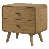 FurniFact Light Ash 2-Drawer Bedside Nightstand with Modern Design one_size in Gray | BO3941990WHT