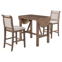 SINOFURN Brown Coastal Dining Room Set with Oval Table ( Seats 2 ) Rubber | SYA010096BG