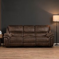 SunJet Modern Reclining Sofa in Warm Brown Microfiber with Dual Recliners for Living Room one_size | NJRKJVIQICND