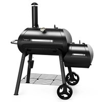 Brand-Man Grills BM Wrangler 982-Sq. in Black Horizontal Charcoal Smoker | BMWRANGOS