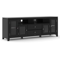 Simpli Home Cosmopolitan Modern/Contemporary Black 72-in W TV stand ( Accommodates TVs up to 80-in ) | AXCCOS72-BL