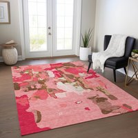 Addison Rugs Chantille ACN1028CR 10 x 14 (ft) Polyester Coral Rectangular Indoor/Outdoor Geometric Machine washable Pet Friendly Area rug in Orange