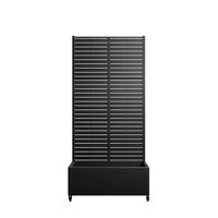 Wooakway 2-pc 6 ft. Hx 3 ft. W Raised Garden Bed Metal Planter Box with Trellis Wheels Privacy Screen Elevated Planter - Black | LS0604-601Z93