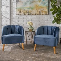 Christopher Knight Home Amaia Modern Cobalt Velvet Club Chairs Set of 2 | 303560