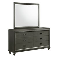 Picket House Furnishings Gray 6 -Drawer Standard dresser With Mirror | MN600DRMR