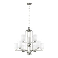 Generation Lighting Franport 9 -Light Brushed Nickel Traditional For Use in Dining Rooms, Foyers, Chandelier | 3128909-962