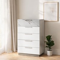 SUNCREAT Velvet Upholstery 31.3 x 18.3 x 48.5 in Dressers and Chests and for Bedroom in White Wood | EFAVUZ71U0UD
