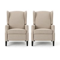 Best Selling Home Decor Beige Polyester Upholstered Recliner in White | 312281