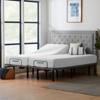LUCID Comfort Collection Deluxe Adjustable Bed Base with 10-in Firm Split king Memory foam Mattress in a Box in White | LUCC102KMFL6LP