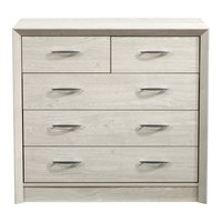 CorLiving Newport White Washed Oak 5 -Drawer Standard dresser | NPT-301-C